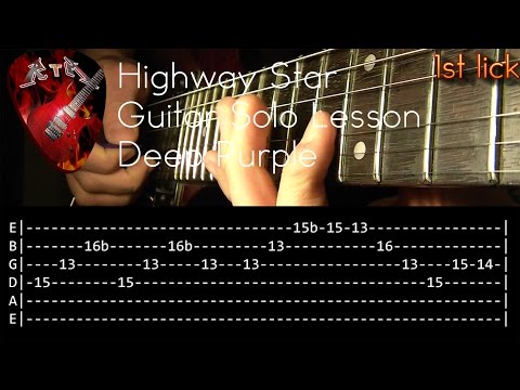 Highway Star Guitar Solo Lesson - Deep Purple (with Tabs) Pt 2