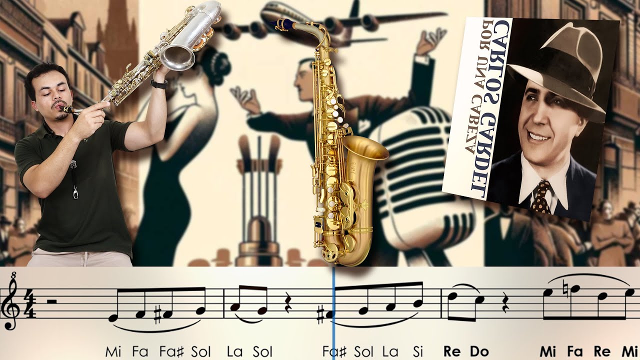 Sax alto - "Por Una Cabeza" (Carlos Gardel): partitura com notas.