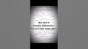BCA Sem 3 discrete mathematics pervious year question paper (2019) #exam #shorts #bca