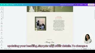 VIDEO 4 | Wedding Website Story Page 4th Tutorial 4 | Edit Your Love Story, Photos & Layout in Canva screenshot 4