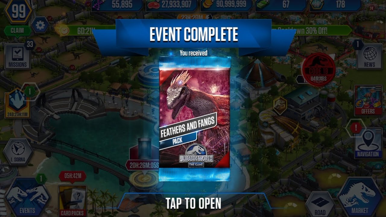 FEATHERS AND FANGS PACK - Jurassic World The Game (EP-1055)