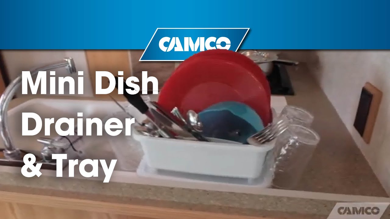 Camco Mini RV Dish Drainer & Tray, White