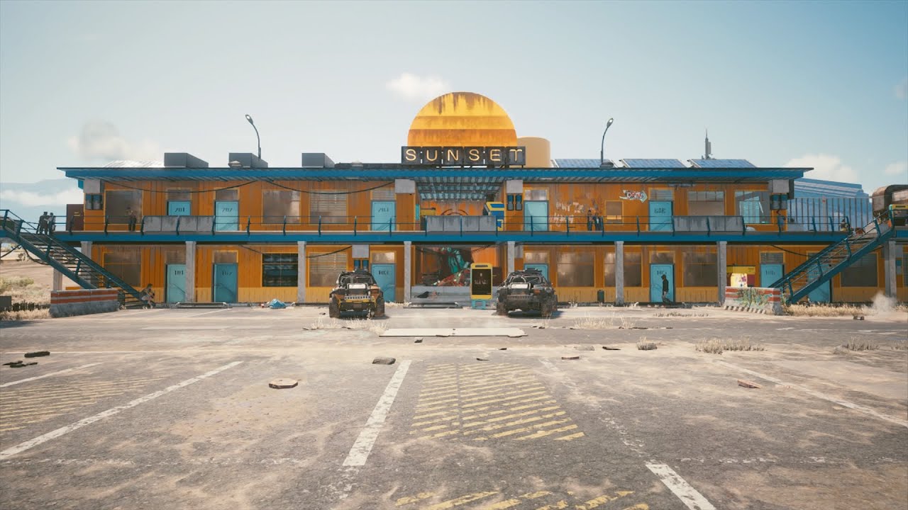 Cyberpunk 2077 Exploring Walkthrough: Sunset Motel in Badlands, Red Peaks