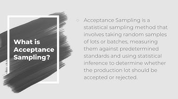 Acceptance Sampling lecture part 1