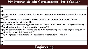 MCQ Questions Satellite Communication - Part 1 with Answers