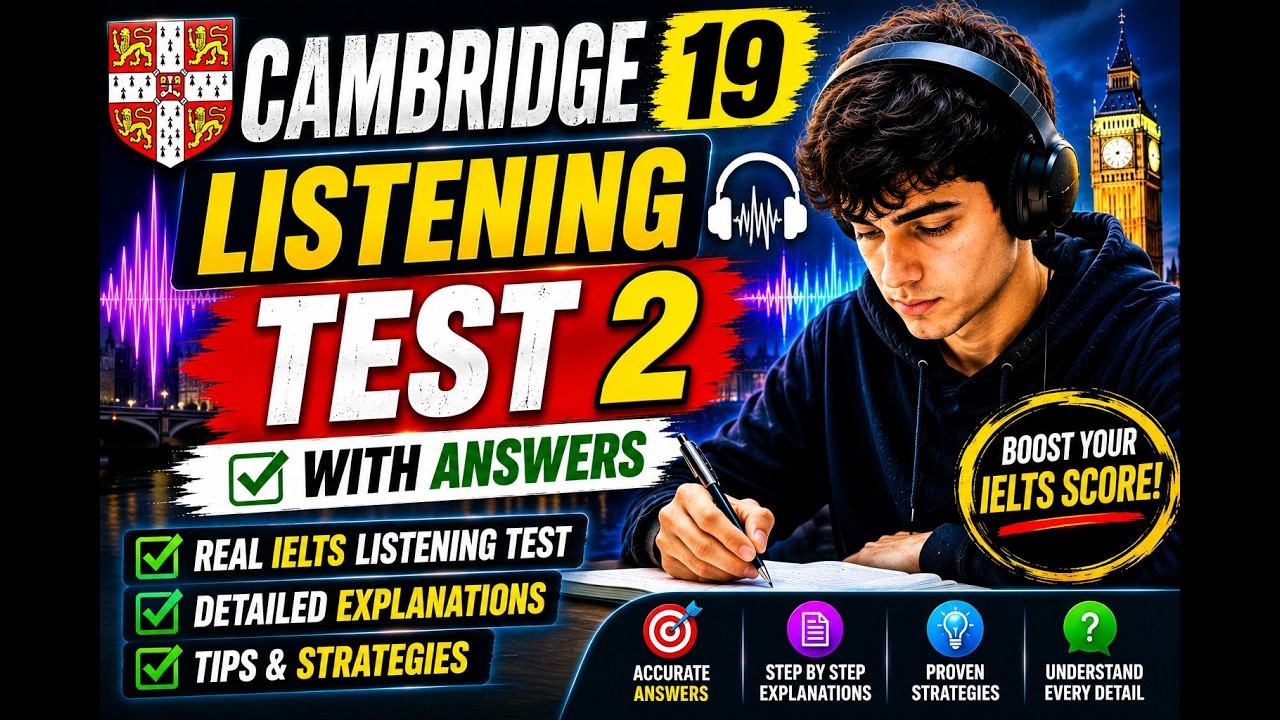 Cambridge 19 Listening Test 2 Answers Included | Latest Practice Test | Real Exam Format | 1080p |: video thumbnail