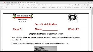 EDMC | class 3| SST |week 22 |worksheet| सामाजिक अध्ययन |