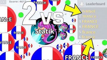 CRAZY REVENGE DESTROYING FRANCE CLAN! 2 vs 14 (AGAR.IO MOBILE)