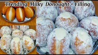 How To Make Milky Doughnuts I Trendy Milky Doughnuts I How To Make Milky Donuts Filling+Easy Step