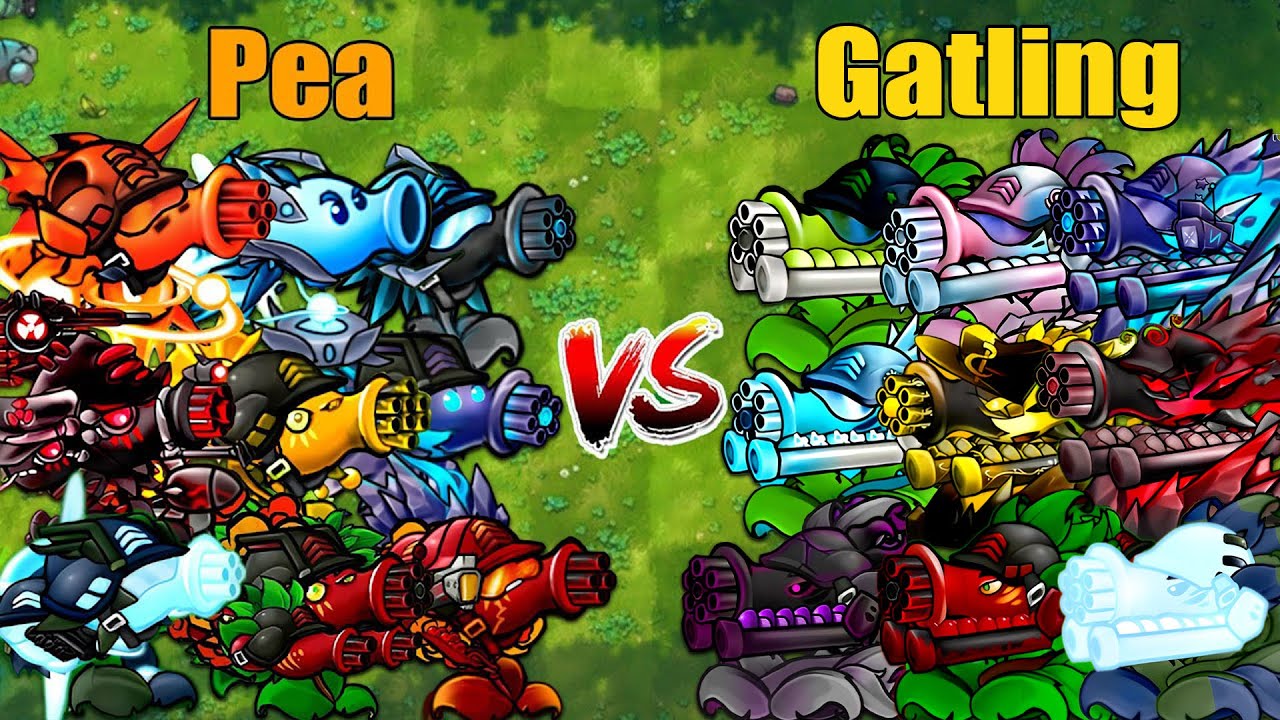 PVZ 1 Fusion 3.3 Challenge!! Team Pea VS Team Gatling VS 300 Zombie Random - Who Will Win?