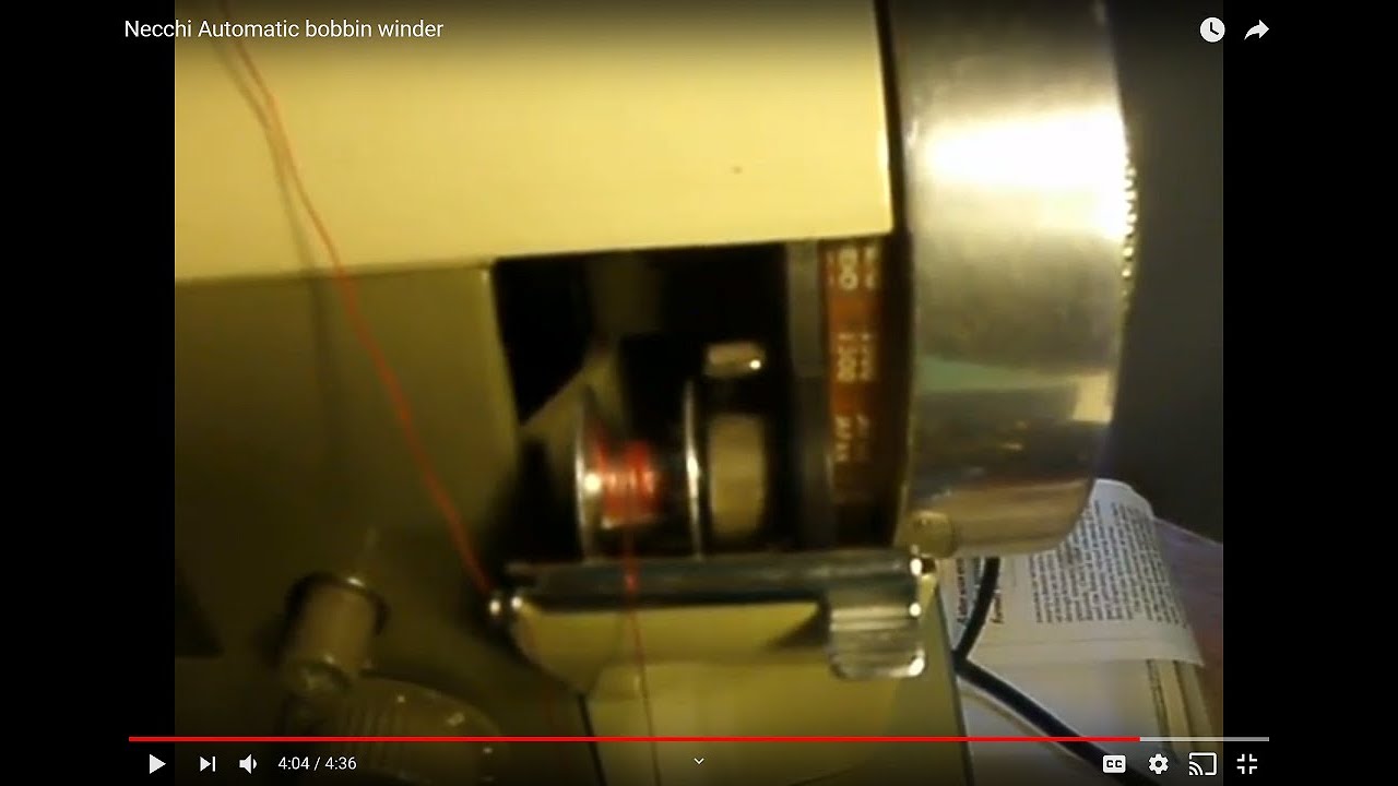 Necchi Automatic bobbin winder YouTube