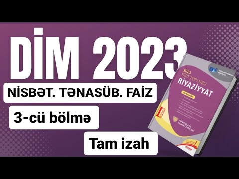 Nisbət. Tənasüb. Faiz. Yeni test toplusu. DİM 2023. Hafis müəllim.