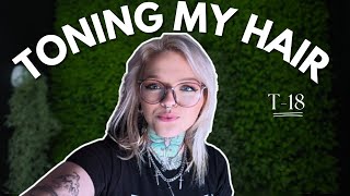 HOW I TONE MY HAIR with Wella t18 **correctly** | Trying to fix my banding