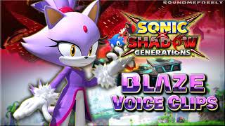 All Blaze the Cat Voice Clips • Sonic X Shadow Generations • Voice Lines (Erica Lindbeck) 2024