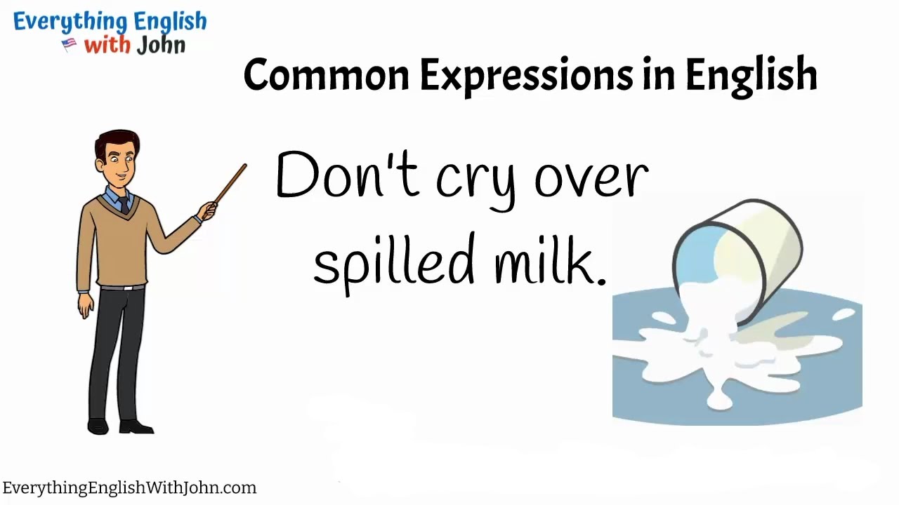 Don't Cry Over Spilled Milk: Common Expressions Daily Use  #englishvocabulary 