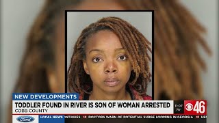 Toddler found in river is son of woman arrested