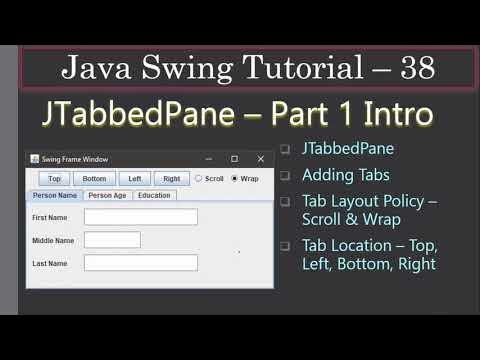 JTabbedPane and Its Settings | Part 1 Intro | Swing Tutorial #38 - YouTube