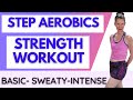 LIVE #200 | STEP Aerobics &amp; Strength Workout | Step Workout With WEIGHTS | Basic- Easy To Follow