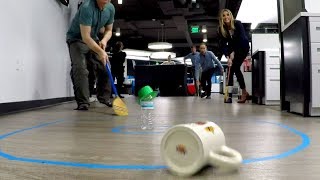 The world's most confusing event: Coffee Cup Curling - Evening Office Olympics 2018