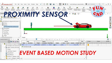 SELF AUTOMATIC BRAKE of CAR with PROXIMITY SENSOR in SolidWORKS | Event Based Motion Study Tutorial