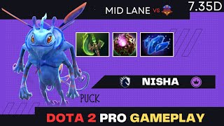 🔥 Nisha - Puck Mid GODLIKE  vs Pangolier | Dota 2 Pro Gameplay - Full Game - [Patch 7.35d]