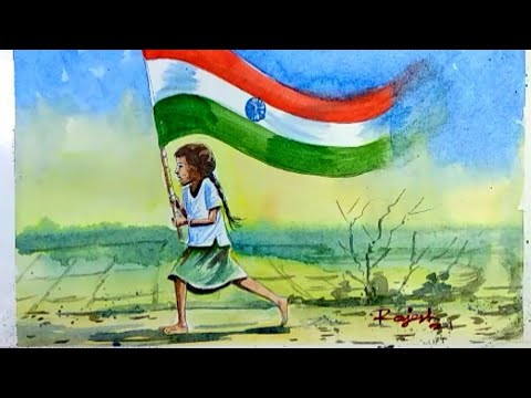 India flag drawing | How to draw Independence Day for school competition |  Independence Day drawing - YouTube