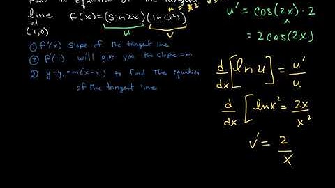 5.1  Chain rule Ln & equation of tangent line.