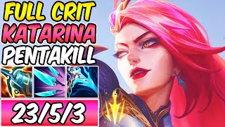 *PENTAKILL* FULL CRIT KATARINA IS BROKEN! LETHAL TEMPO S+ GAMEPLAY | League of Legends