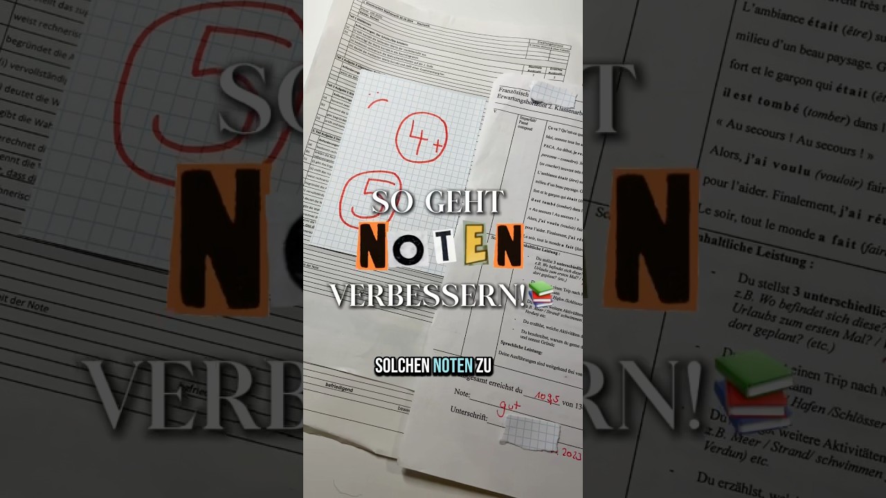 Von einer 4 auf die 1: So verbesserst du deine Noten! ||📚🫶🏼 