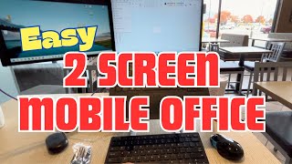 Easy Portable Dual Screen Mobile Office Setup| Work From Anywhere  #howto   #setup    #computer #cfa
