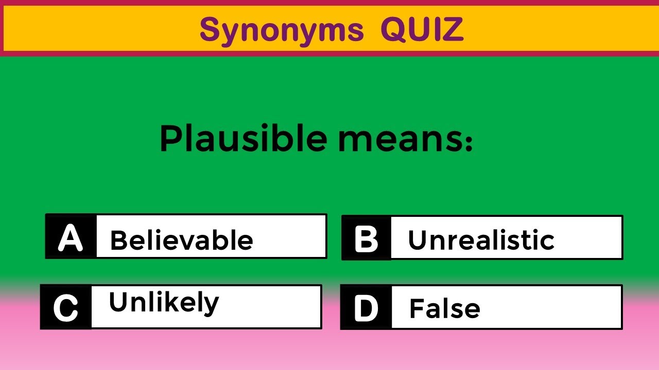 Synonyms Quiz for the day
