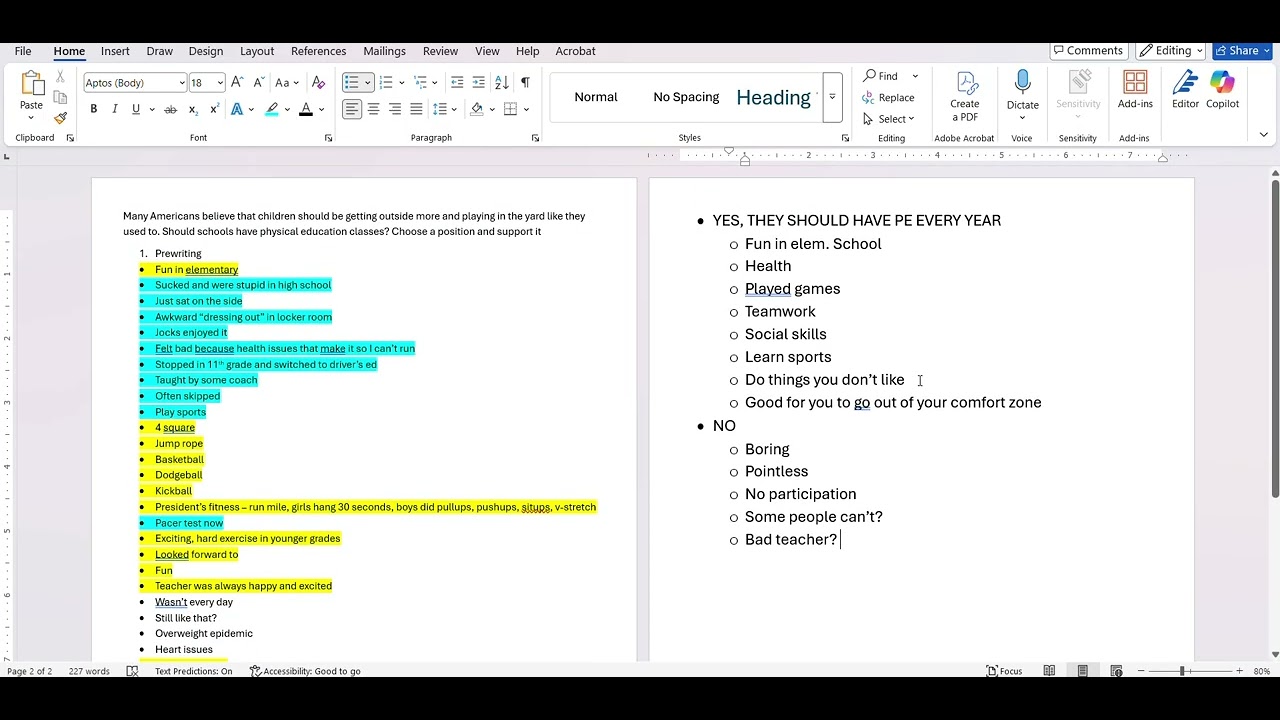 Writing Process in Action   What Prewriting and Organizing Looks Like