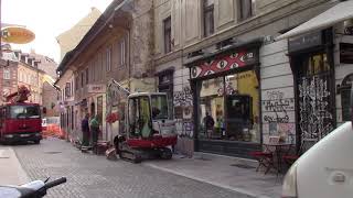 Walking down the  Trubarjeva street