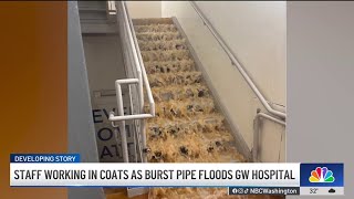 Ambulances diverted after burst pipe, flooding at GW Hospital | NBC4 Washington