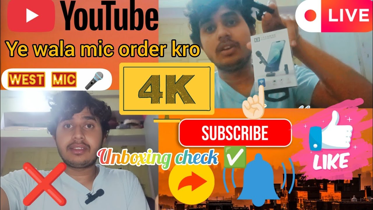 ❌🎙️☝🏻konsa mic 🎤🤔 sahi h unboxing Mic 🎤 video pura 🤨😱dekhlo new youtubers check krlo West mic✅💯