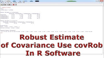 Robust Estimate of Covariance Use covRob With (In) R Software