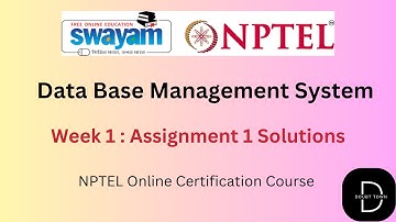 Data Base Management System week 1 Assignment Answers || July-2025 || NPTEL