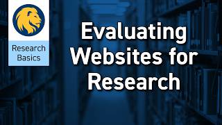 Evaluating Websites for Research | Workshop