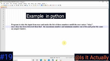 Example program in python / program to take input from the user and return maximum & minimum values