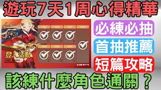 《棕色塵埃2》遊玩7天1周心得精華，該練什麼角色通關？哪隻角色必抽必練？：短篇攻略/新手攻略/首抽推薦/主線8章通關1周目/阿里內斯/克萊/威格/悠緹｜browndust2｜棕色塵埃