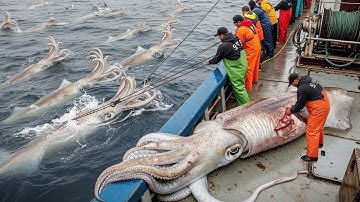 Amazing Giant Squid Catch – Man Battles a Deep Sea Monster!