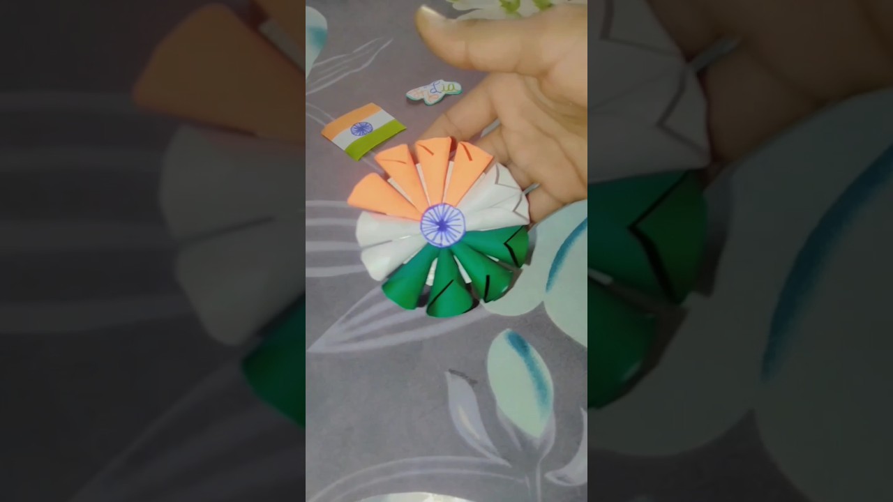 Diy brooch for Republic Day🧡💟💚#republicday#easycraft#craftyswanandi ...