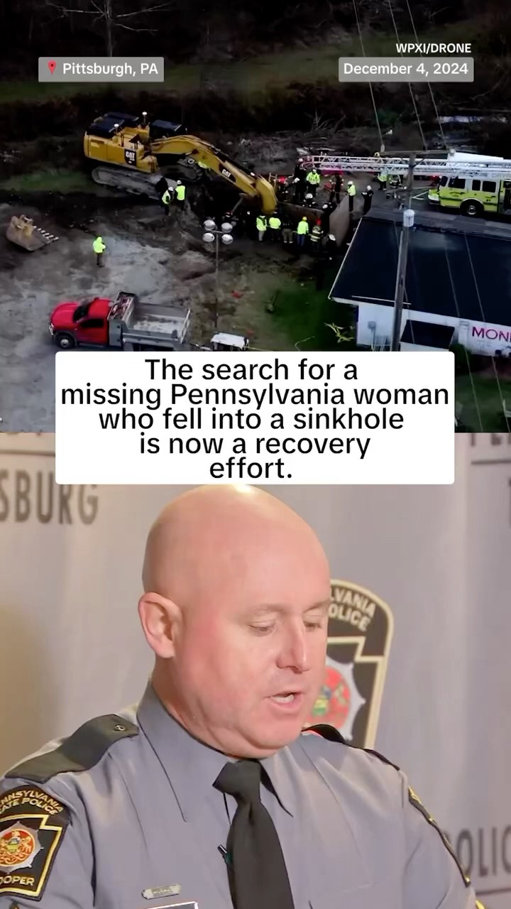 Search for missing woman who fell in a sinkhole is now a recovery effort: Police