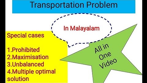 Special cases in Transportation problem  Prohibited|Maximisation|Unbalanced|Multiple solutions|