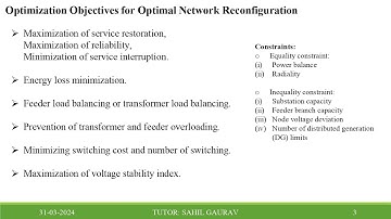 Reconfiguration of Power Distribution Networks || Session 10