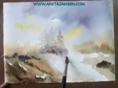 watercolour demo - aquarelle " Les Ardennes"
