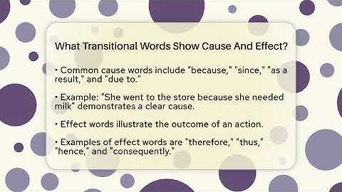 What Transitional Words Show Cause And Effect? - The Prose Path