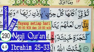 LEARNING TO TEACH THE QURAN SURAH HIBRAHIM VERSE 25-33. SLOW AND TARTIL #PART 290