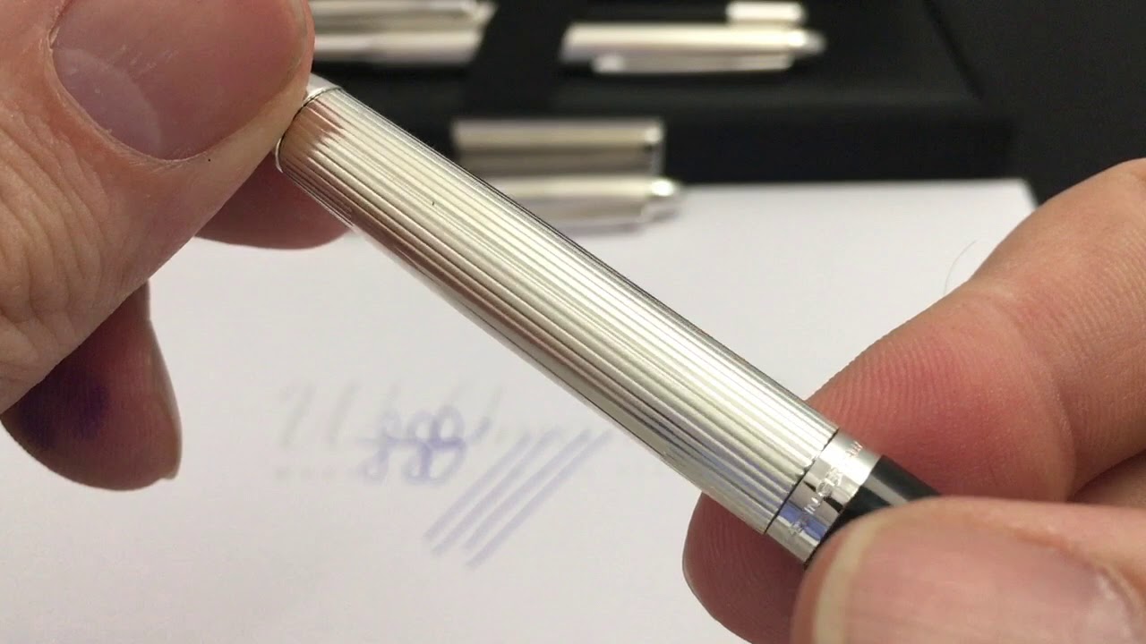 Waldmann Pen,925 Sterling-Silber Kugelschreiber Xetra Vienna,Handgravur,in grün