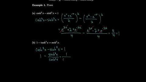 Calculus 3.11 Hyperbolic Functions